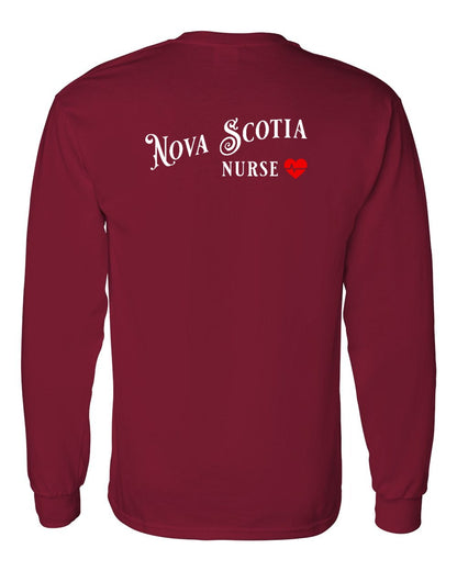 Nova Scotia Nurse Left Chest and Back Long Sleeve Tee