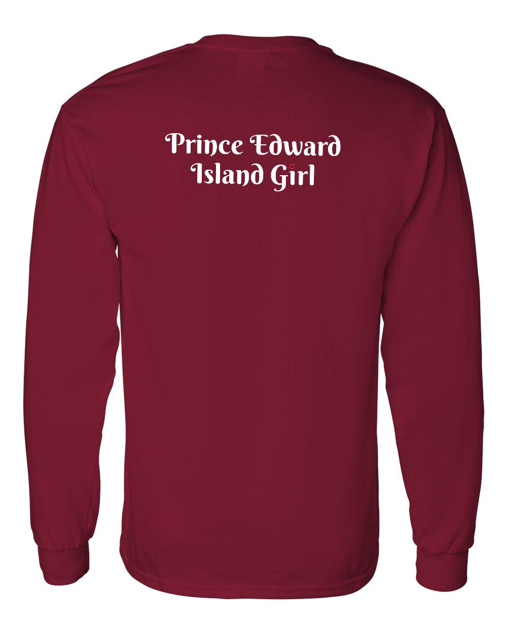 PEI Girl Heart Dot Left Chest & Back Long Sleeve Tee - Unisex