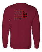 Plaid to the Bone Stacked Leaf Left Chest and Back Long Sleeve - Gildan Canada (sewn Internationally) - Unisex