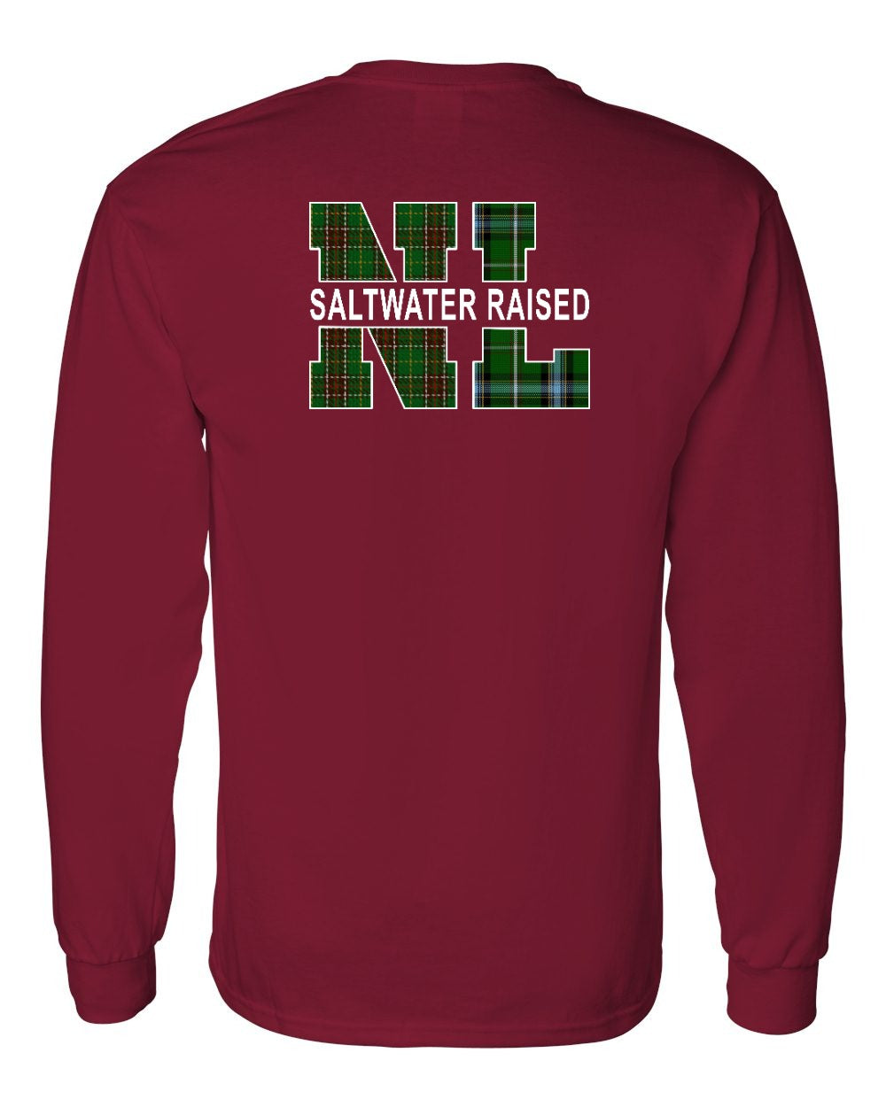 NFLD and Labrador Saltwater Left Chest and Back Long Sleeve Tee - Unisex