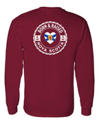 Born and Raised NS Heart Flag Left Chest & Back Long Sleeve Tee - Unisex