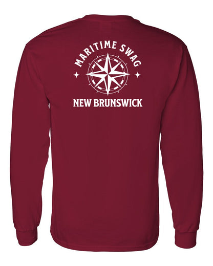 Maritime Swag New Brunswick Compass Left Chest and Back Long Sleeve Tee