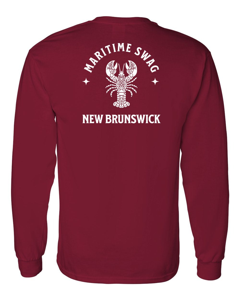 Maritime Swag NB Mandala white Lobster Left Chest and Back Long Sleeve Tee - Unisex