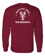 Maritime Swag NB Mandala white Lobster Left Chest and Back Long Sleeve Tee - Unisex