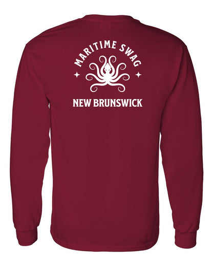 Maritime Swag New Brunswick Octopus Left Chest and Back Long Sleeve Tee