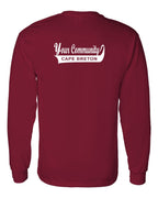 Custom Your Community Swoop (CB) Left Chest and Back Long Sleeve Tee - Unisex
