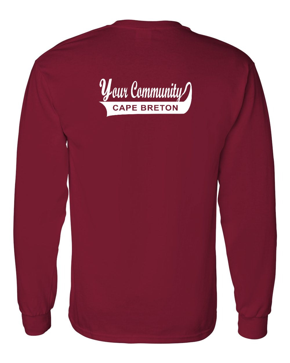 Custom Your Community Swoop (CB) Left Chest and Back Long Sleeve Tee - Unisex