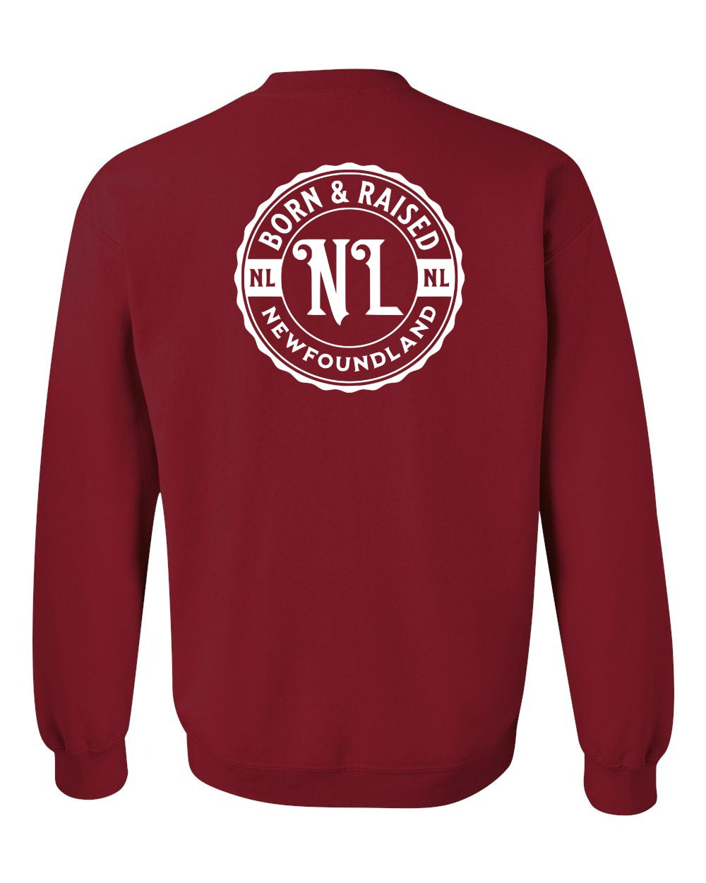 Born & Raised Newfoundland Left Chest and Back Crewneck Sweatshirt