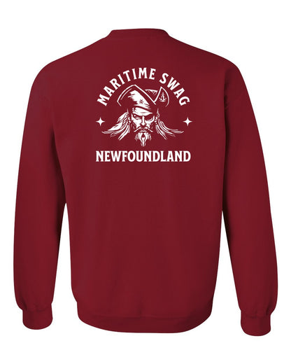 Maritime Swag Newfoundland Pirate Left Chest and Back Crewneck Sweatshirt