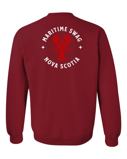 Maritime Swag Nova Scotia Mandala Red Lobster Left Chest and Back crew-neck