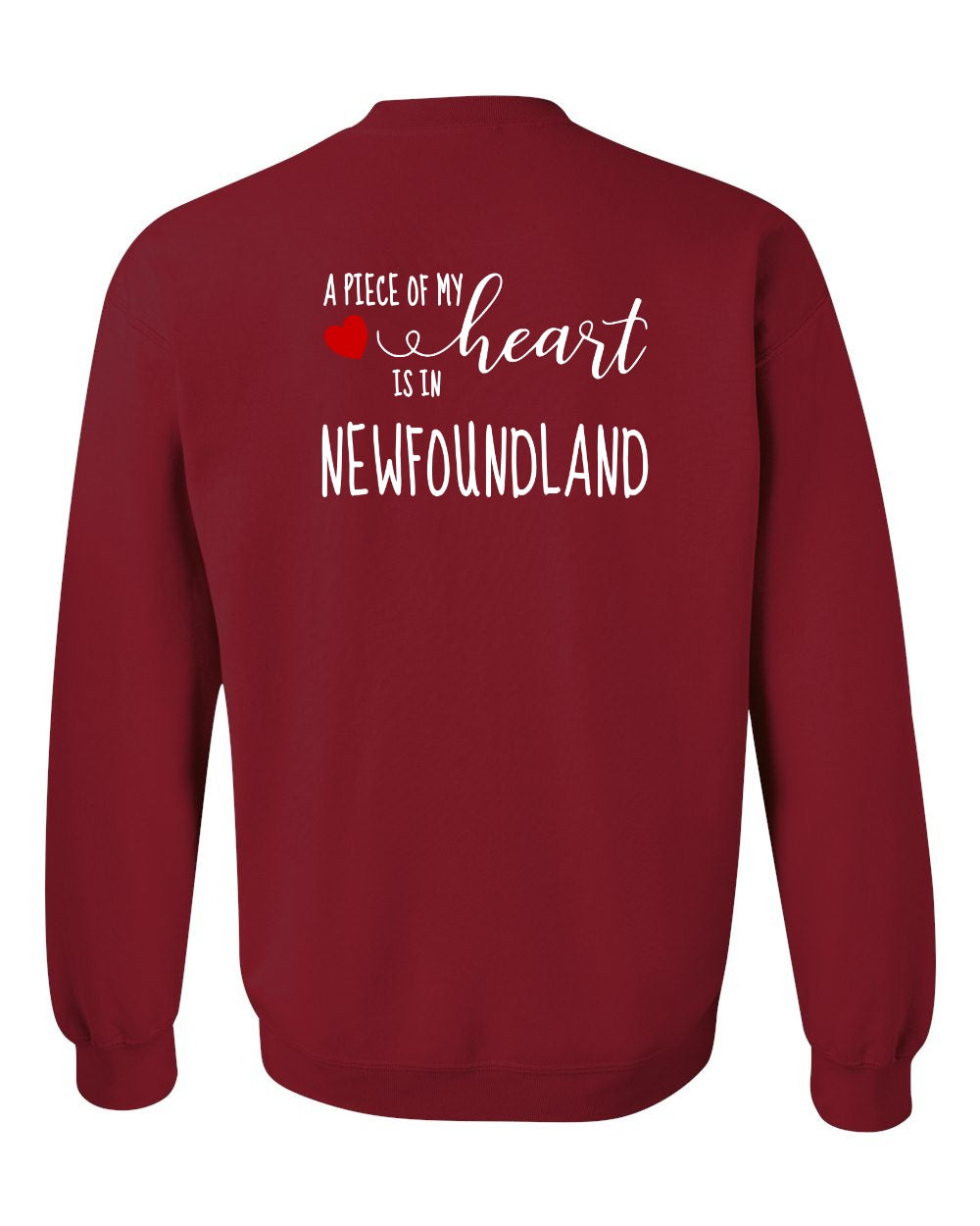 A piece of My heart in Newfoundland (Red Heart) Left Chest and Back Crewneck Sweatshirt