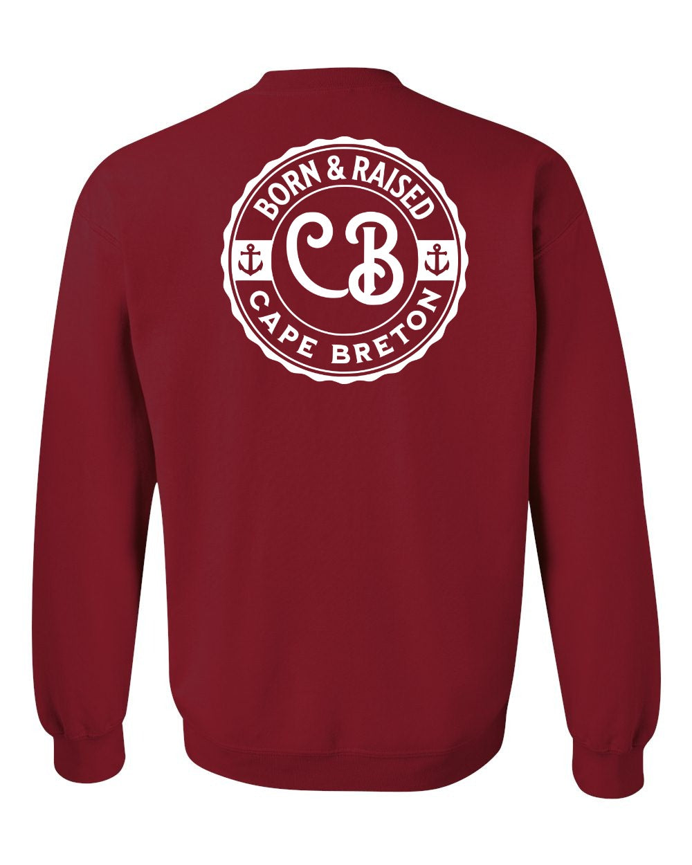 Born & Raised Cape Breton Left Chest and Back Crewneck Sweatshirt