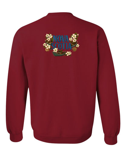 Nova Scotia Flowers Left Chest and Back crew-neck