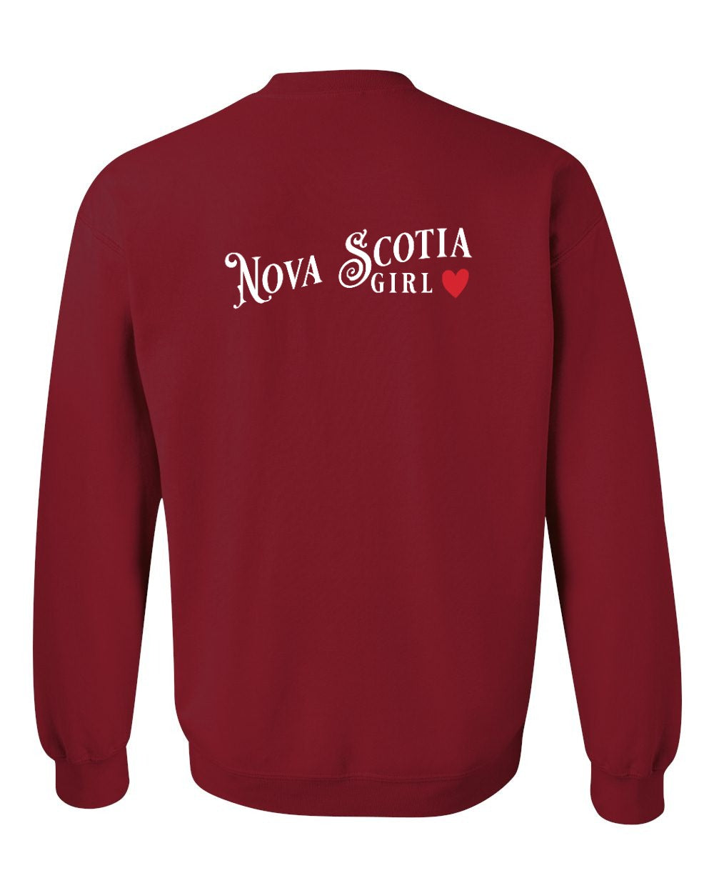 NS Girl Red Heart Left Chest and Back Crewneck Sweatshirt - Unisex