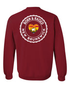 Born and Raised NB Heart Flag Left Chest & Back Crewneck Sweatshirt - Unisex