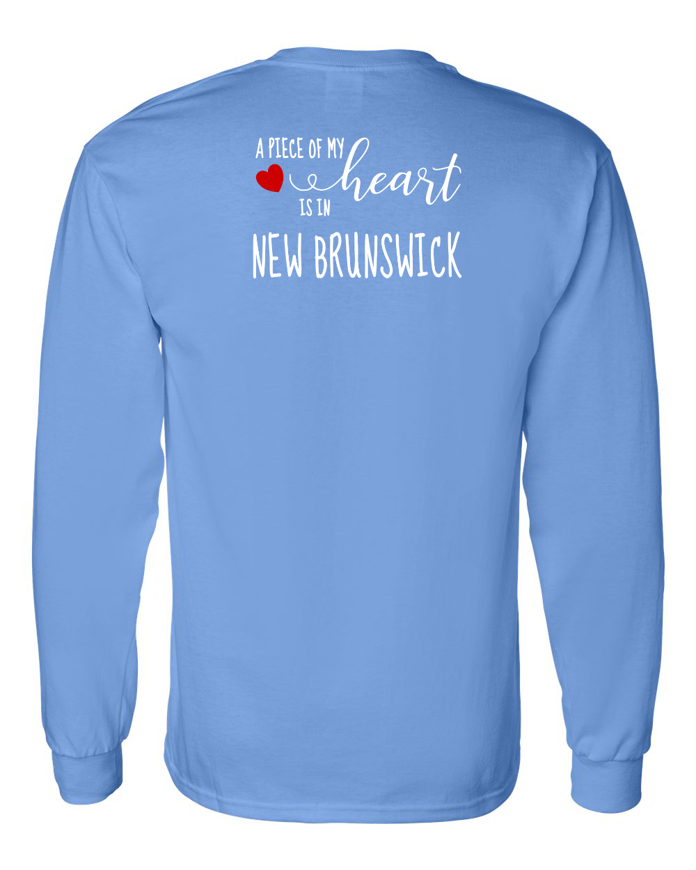 A piece of My heart in NB (Red Heart) Left Chest and Back Long Sleeve Tee - Unisex
