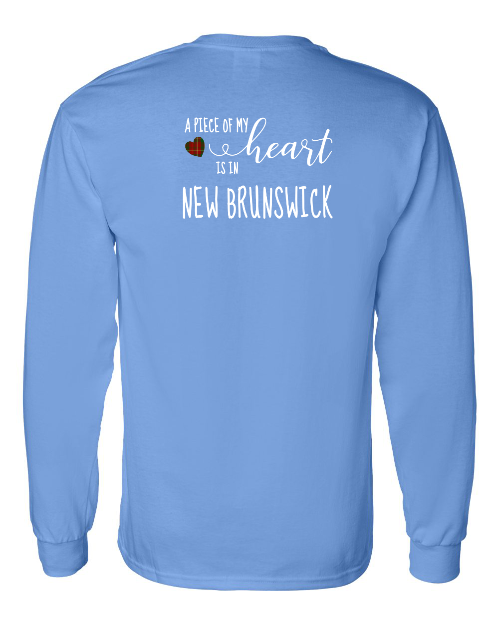 A piece of My heart in NB Tartan Heart Left Chest and Back Long Sleeve Tee - Unisex