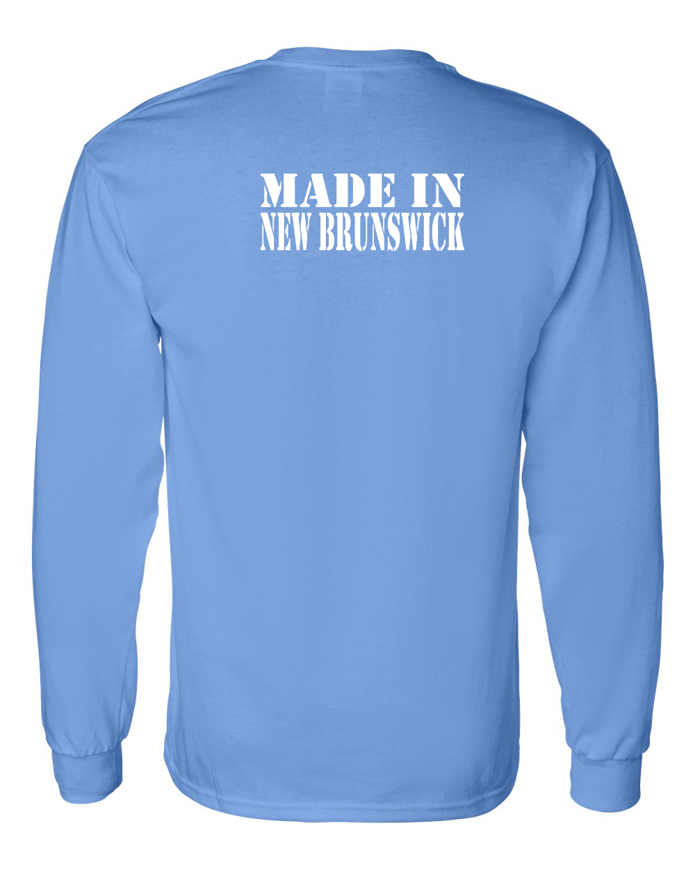 Made In NB ( White Lettering) Left Chest and Back Long Sleeve Tee - Unisex
