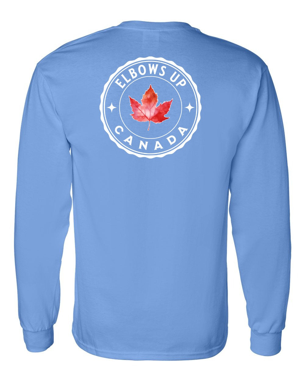 Elbows up Leaf Left Chest and Back Long Sleeve - Gildan Canada (sewn Internationally) - Unisex