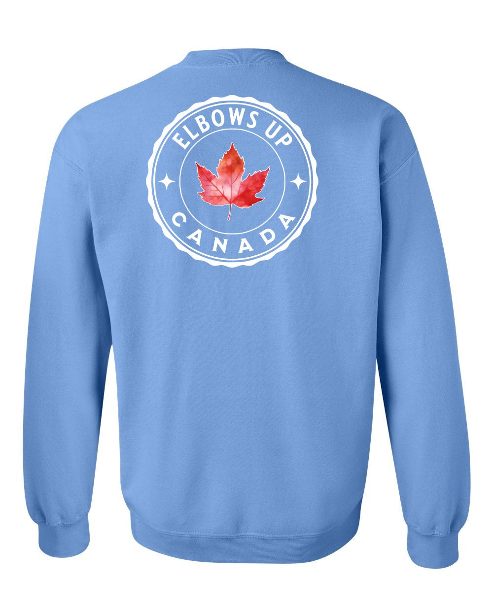 Elbows up Leaf Left Chest and Back Crewneck Sweatshirt - Gildan Canada (sewn Internationally) - Unisex