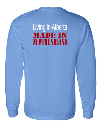 Living Alberta Made in Newfoundland Left Chest and Back Long Sleeve