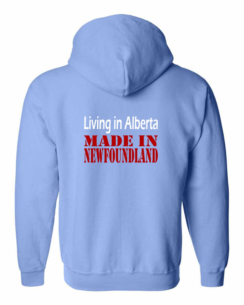 Living Alberta Made in NFLD Left Chest and Back Zip Hoodie - Unisex