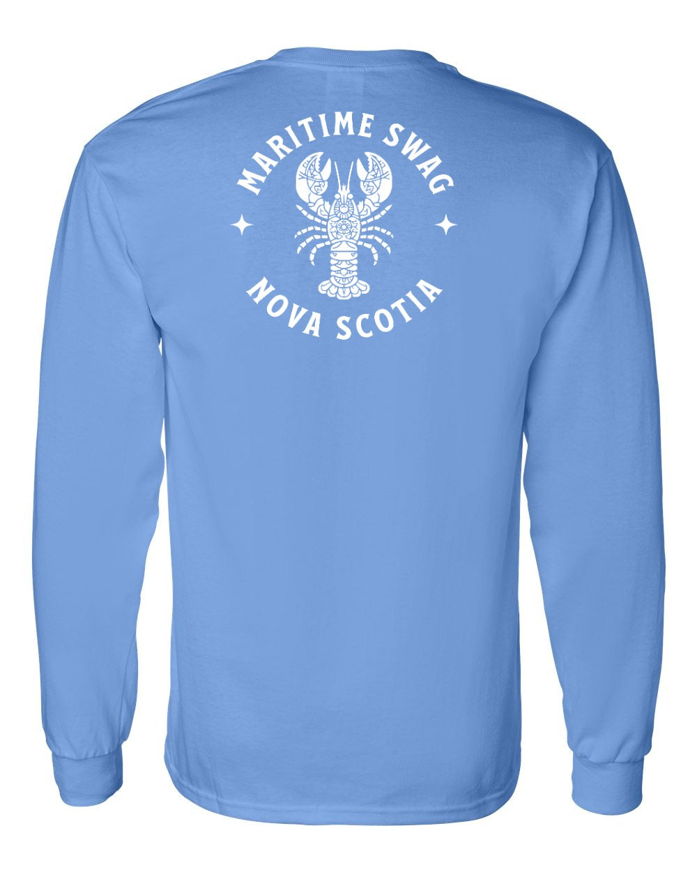 Maritime Swag NS Mandala white Lobster Left Chest and Back Long Sleeve Tee - Unisex