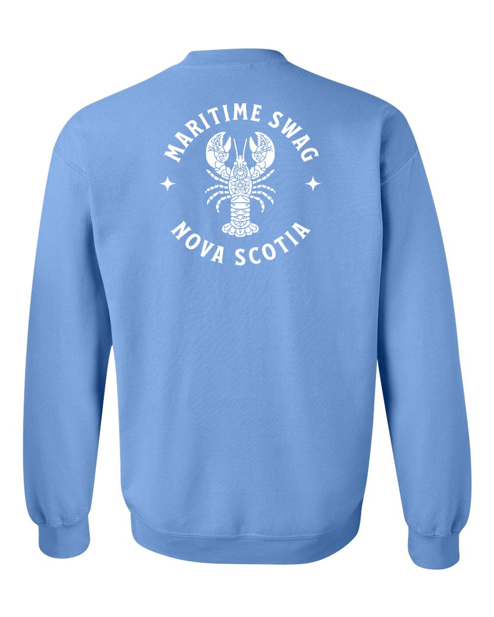 Maritime Swag Nova Scotia Mandala white Lobster Left Chest and Back crew-neck