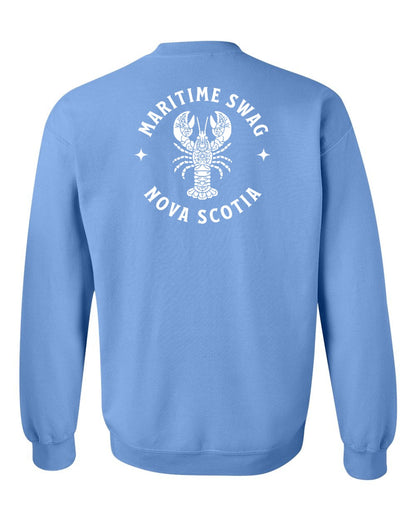 Maritime Swag Nova Scotia Mandala white Lobster Left Chest and Back crew-neck