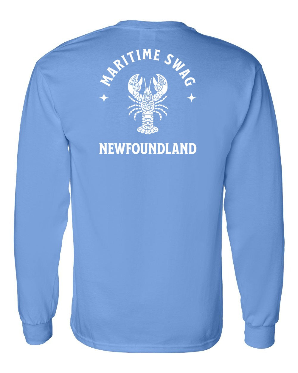 Maritime Swag NFLD Mandala white Lobster Left Chest and Back Long Sleeve - Unisex