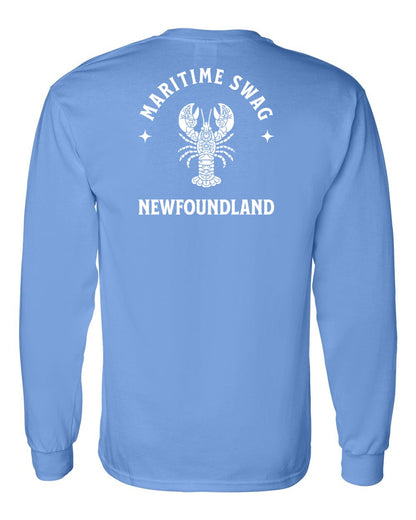Maritime Swag Newfoundland Mandala white Lobster Left Chest and Back Long Sleeve