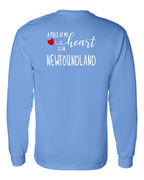 A piece of My heart in NFLD (Red Heart) Left Chest and Back Long Sleeve - Unisex