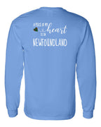 A piece of My heart in NFLD Tartan Heart Left Chest and Back Long Sleeve - Unisex