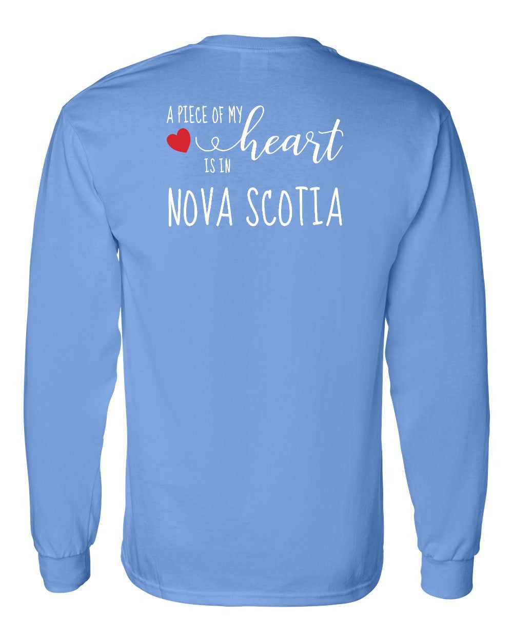 A piece of My heart in Nova Scotia (Red Heart) Left Chest and Back Long Sleeve Tee