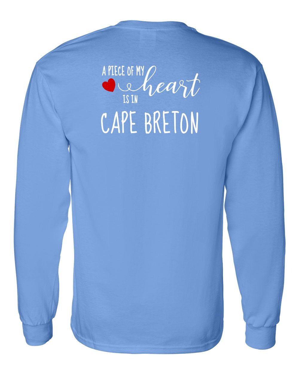 A piece of My heart in Cape Breton (Red Heart) Left Chest and Back Long Sleeve Tee