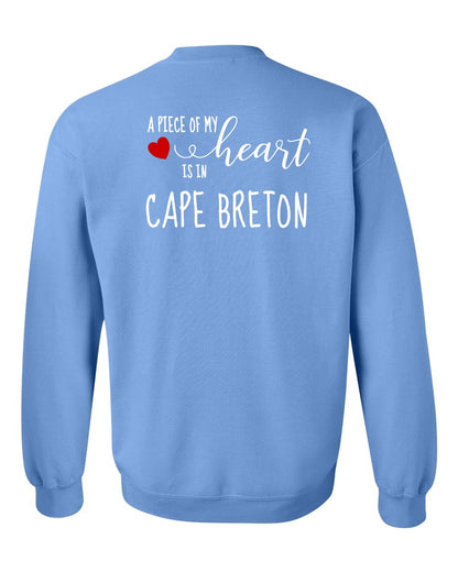 A piece of My heart in Cape Breton (Red Heart) Left Chest and Back Crewneck Sweatshirt