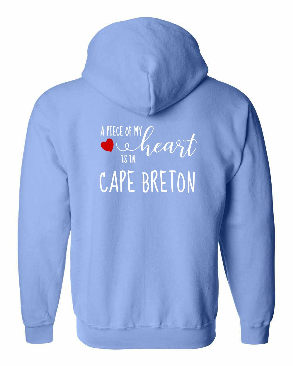 A piece of My heart in Cape Breton (Red Heart) Left Chest and Back Zip Hoodie