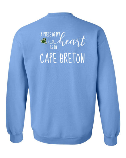 A piece of My heart in Cape Breton (Tartan Heart) Left Chest and Back Crewneck Sweatshirt
