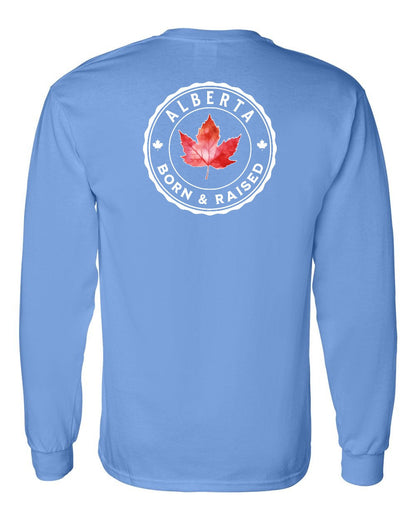 Born And Raised Alberta Left Chest and Back Long Sleeve
