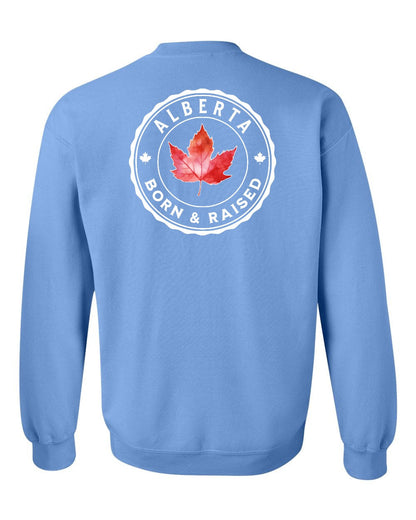 Born And Raised Alberta Left Chest and Back Crewneck