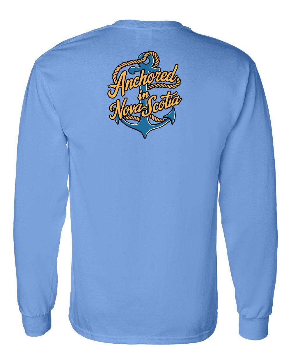 Anchored in Nova Scotia (New Design) Left Chest and Back Long Sleeve Tee