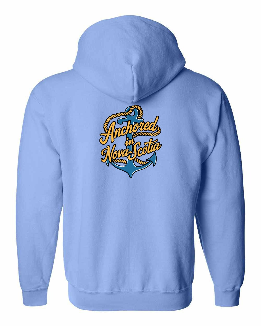 Anchored in Nova Scotia (New Design) Left Chest and Back zip-hoodie