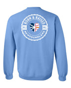 Born and Raised NFLD Heart Flag Left Chest & Back Crewneck Sweatshirt - Unisex