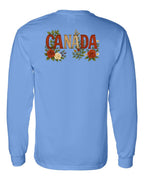 Canada Flowers Left Chest and Back Long Sleeve - Gildan Canada (sewn Internationally) - Unisex