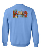 Canada Flowers Left Chest and Back Crewneck Sweatshirt - Gildan Canada (sewn Internationally) - Unisex