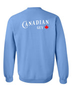 Canadian Guy Left Chest and Back Crewneck Sweatshirt - Gildan Canada (sewn Internationally) - Unisex