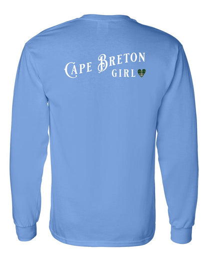 Cape Breton Girl Tartan Left Chest and Back Long Sleeve Tee