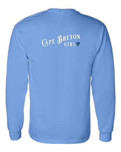 Cape Breton Girl Tartan Left Chest and Back Long Sleeve Tee