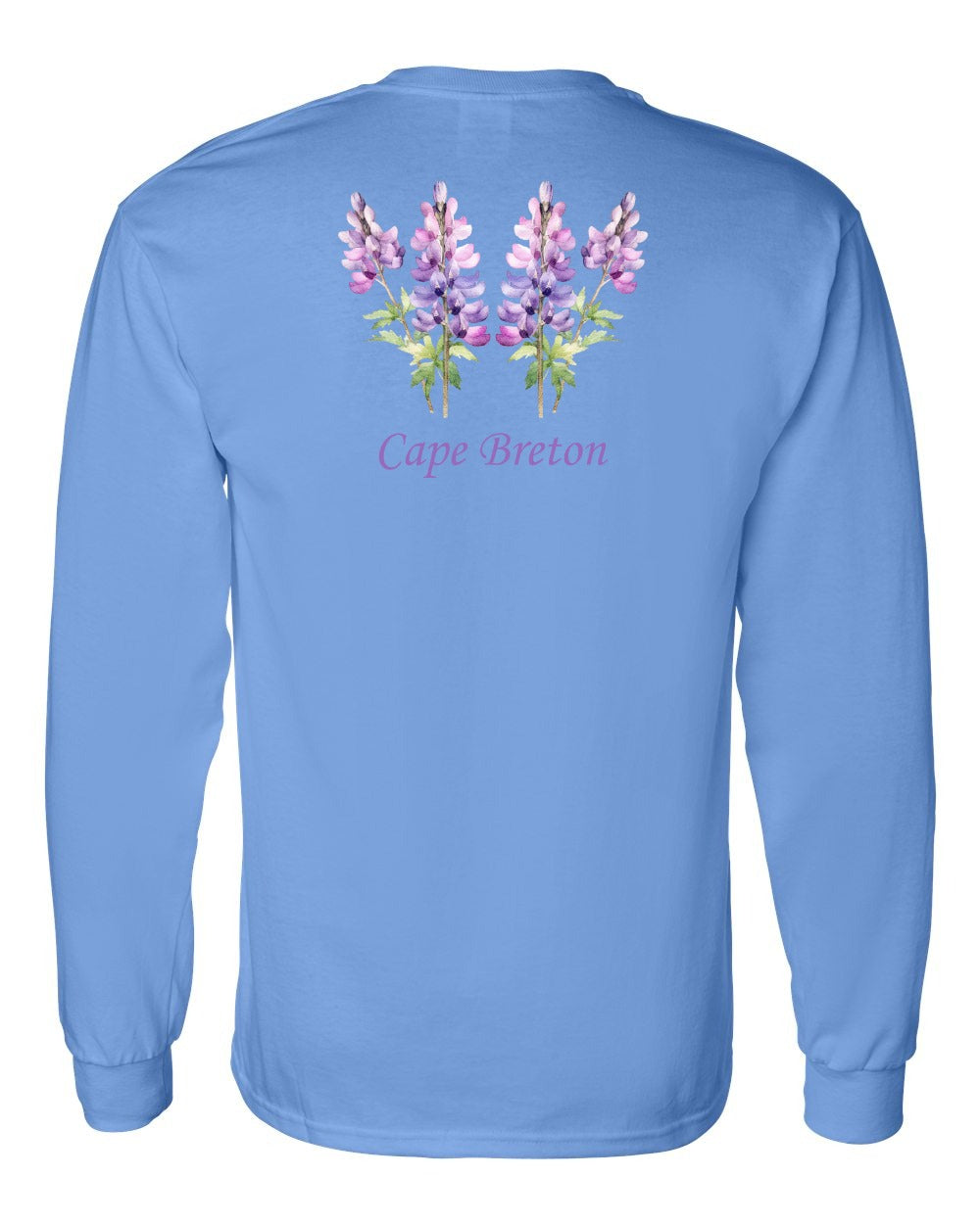 Cape Breton Lupin Left Chest and Back Long Sleeve Tee