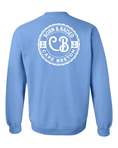 Born & Raised Cape Breton Left Chest and Back Crewneck Sweatshirt
